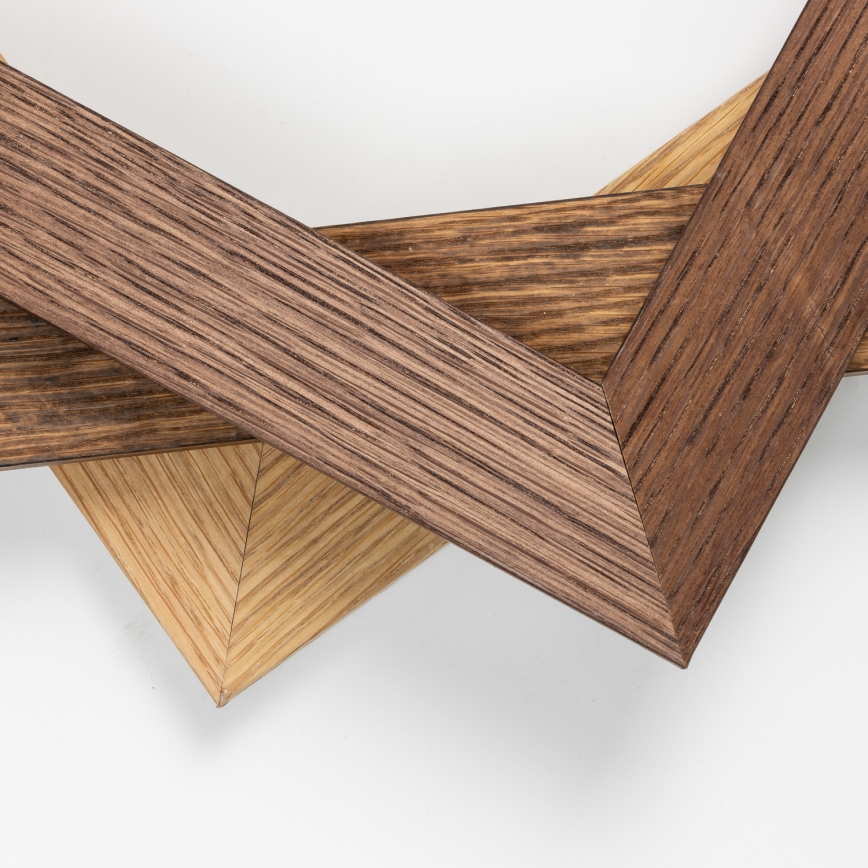 Eglo - Painel integrado LED RGBW com regulação SALOBRENA-C WOOD LED/21W/230V 2700-6500K 49,5x49,5 cm castanho escuro + comando