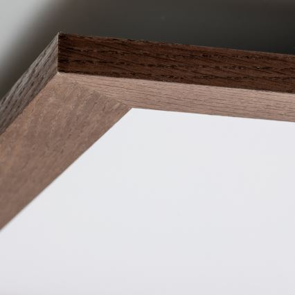 Eglo - Painel integrado LED RGBW com regulação SALOBRENA-C WOOD LED/30,5W/230V 2700-6500K 64x64 cm castanho escuro + comando