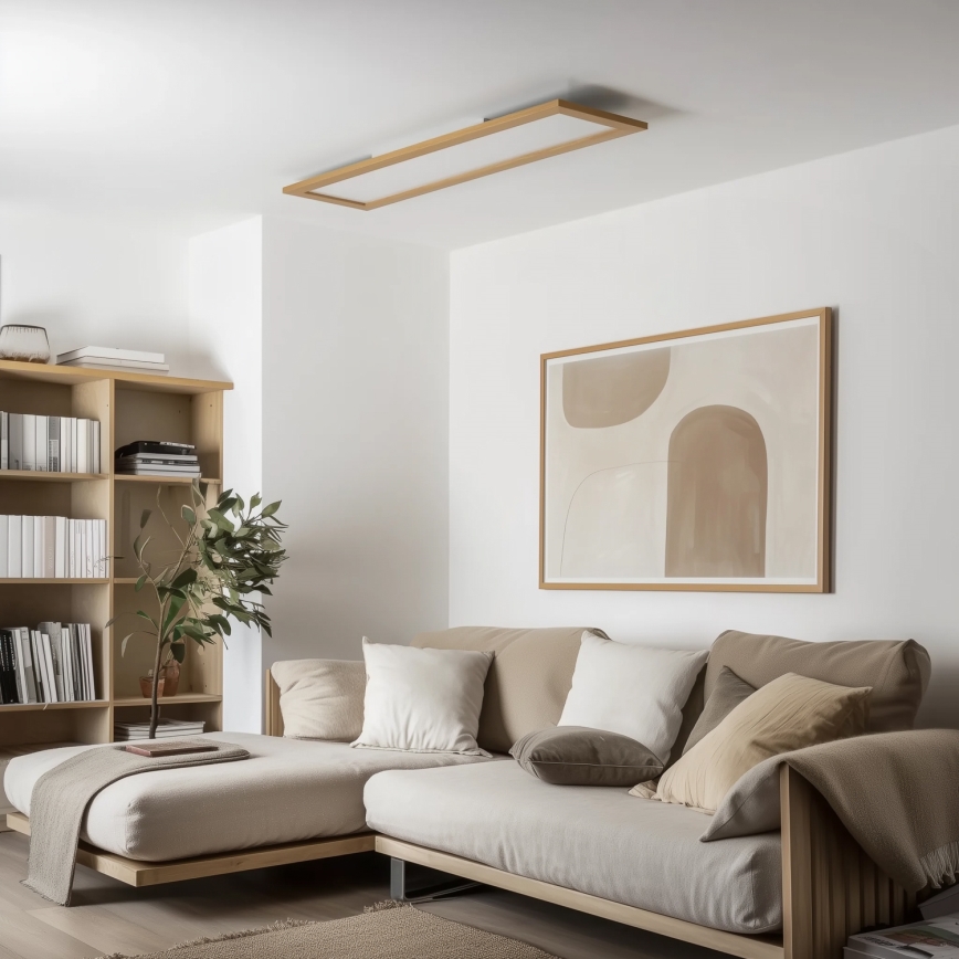 Eglo - Painel LED RGBW com regulação SALOBRENA-C WOOD LED/31W/230V 2700-6500K 34x124 cm castanho + comando
