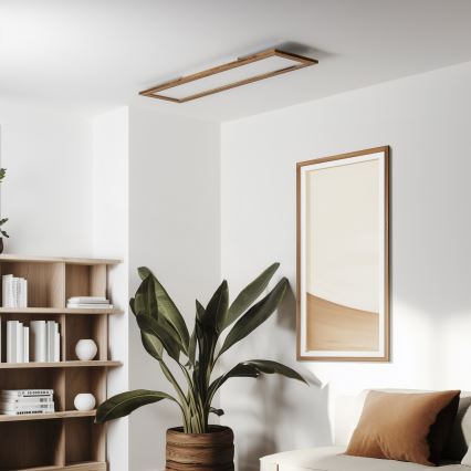 Eglo - Painel LED RGBW com regulação SALOBRENA-C WOOD LED/31W/230V 2700-6500K 34x124 cm castanho + comando