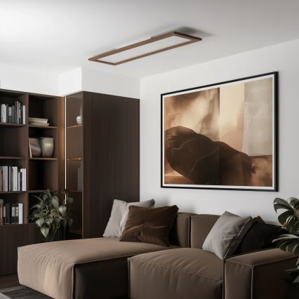 Eglo - Painel LED RGBW com regulação SALOBRENA-C WOOD LED/31W/230V 2700-6500K 34x124 cm castanho escuro + comando