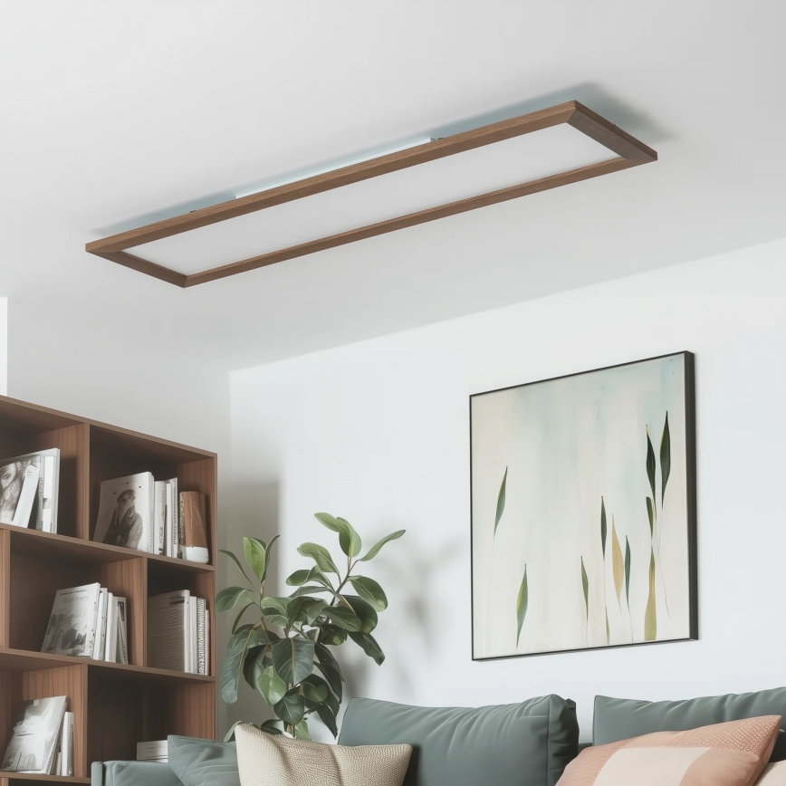 Eglo - Painel LED RGBW com regulação SALOBRENA-C WOOD LED/31W/230V 2700-6500K 34x124 cm castanho escuro + comando