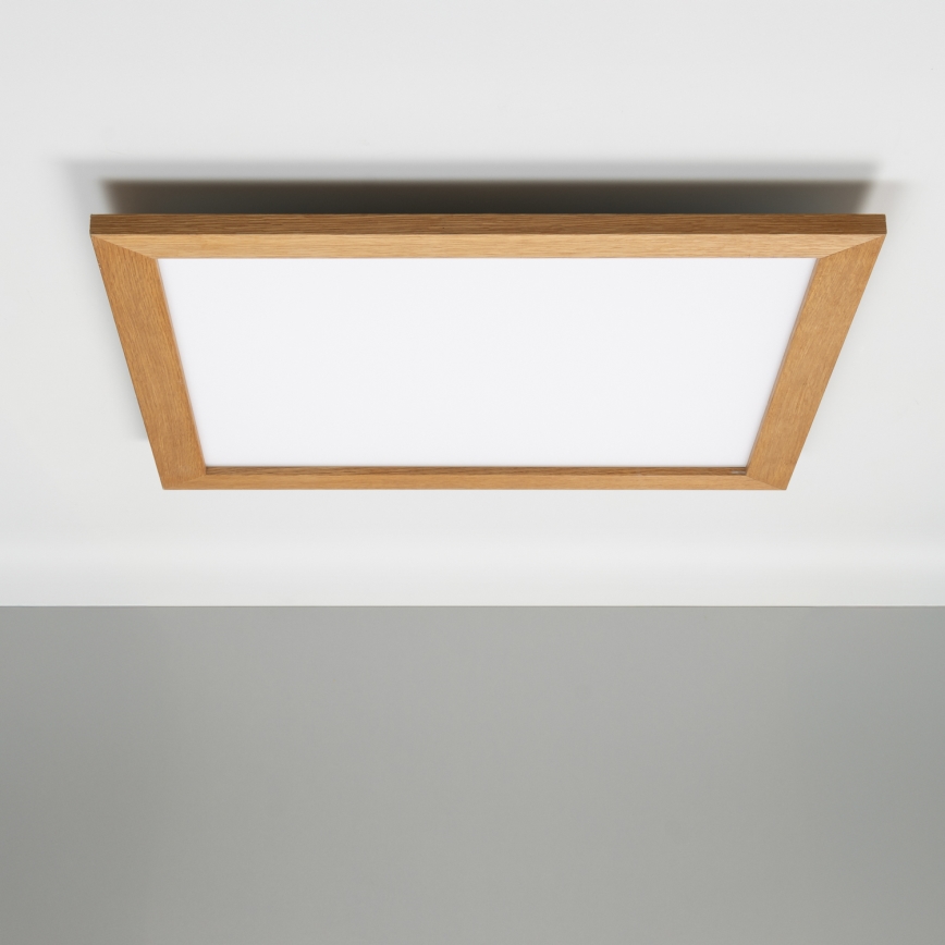 Eglo - Painel LED RGBW embutido dimmerizável SALOBRENA-C WOOD LED/30,5W/230V 2700-6500K 64x64 cm castanho + comando à distância