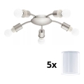 Eglo - Plafon LED MY CHOICE 5xE14/4W/230V cromo mate/branco
