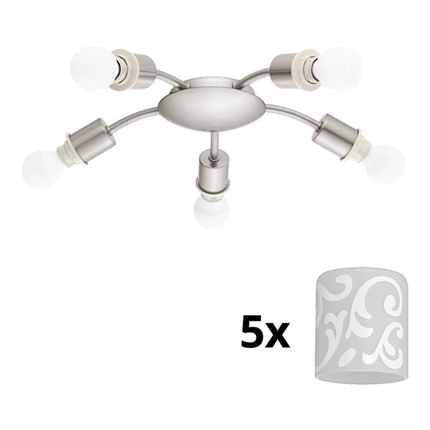 Eglo - Plafon LED MY CHOICE 5xE14/4W/230V cromo mate/branco