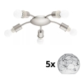 Eglo - Plafon LED MY CHOICE 5xE14/4W/230V cromo mate/branco/preto