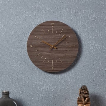 Eglo - Relógio de parede 1xAA diâmetro 30 cm castanho