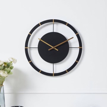 Eglo - Relógio de parede 1xAA diâmetro 40 cm preto/dourado