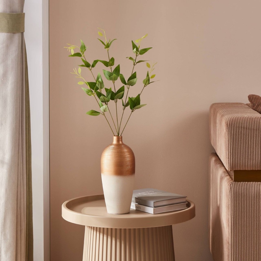 Eglo - Vaso cerâmico 28x15 cm branco/dourado