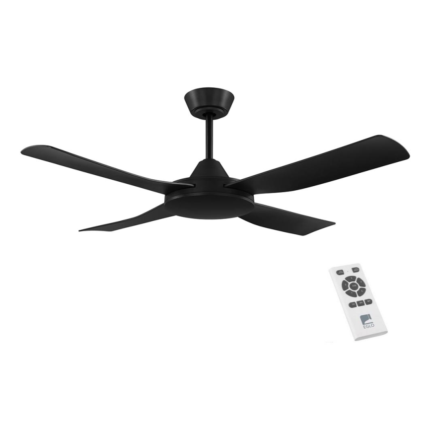Eglo - Ventoinha de teto 52W/230V preto + controlo remoto