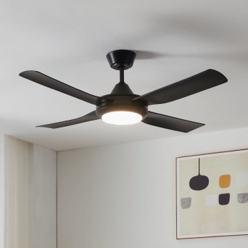 Eglo - Ventoinha de teto LED LED/20W/230V preto + controlo remoto