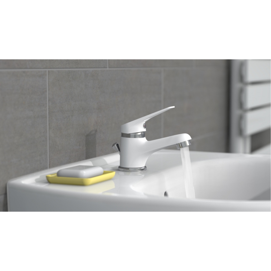 Eisl NI075SCR - Torneira para lavatório SPEED, acabamento branco e cromo brilhante
