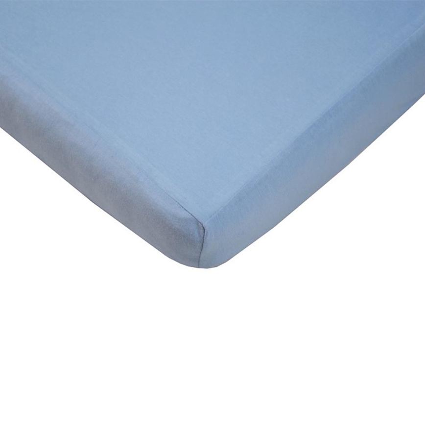 EKO - Lençol impermeável com faixa elástica JERSEY 120x60 cm azul