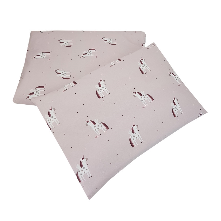 EKO - Roupa de cama de musselina de algodão para o berço UNICORN 2 peças