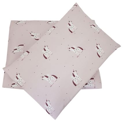 EKO - Roupa de cama de musselina de algodão para o berço UNICORN 2 peças