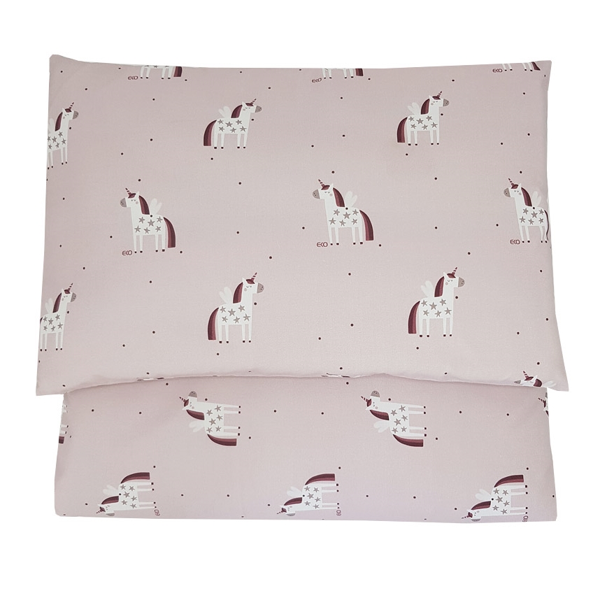 EKO - Roupa de cama de musselina de algodão para o berço UNICORN 2 peças