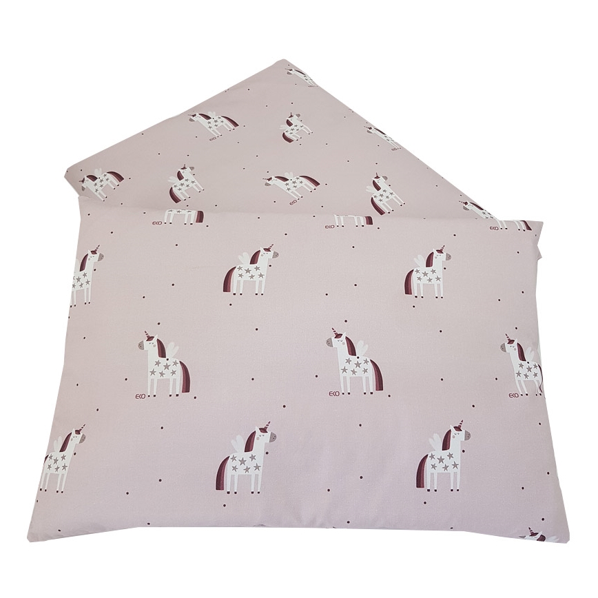 EKO - Roupa de cama de musselina de algodão para o berço UNICORN 2 peças