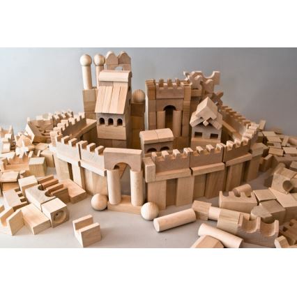EkoToys - Blocos de madeira natural 220 pçs