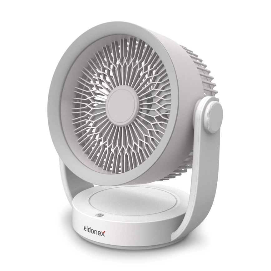 ELDONEX ESF-1010-WH - Ventoinha de mesa recarregável 9W/5V 4000 mAh branco