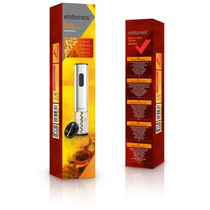 ELDONEX EWO-2200-SL - Abre-vinhos elétrico 4xAA cromado mate