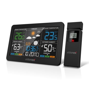ELDONEX EWS-1010-BK - Estação meteorológica com visor LCD 2xAAA preto