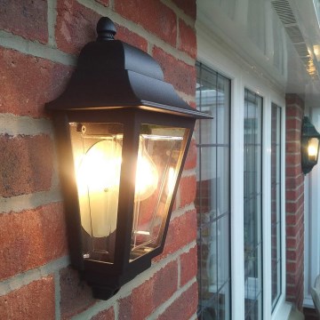 Elstead - Aplique de parede exterior DECO LANE 1xE27/60W/230V IP44 preto