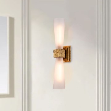 Elstead - Aplique de parede LED para casa de banho KRISTY 2xG9/4W/230V IP44, acabamento em cobre