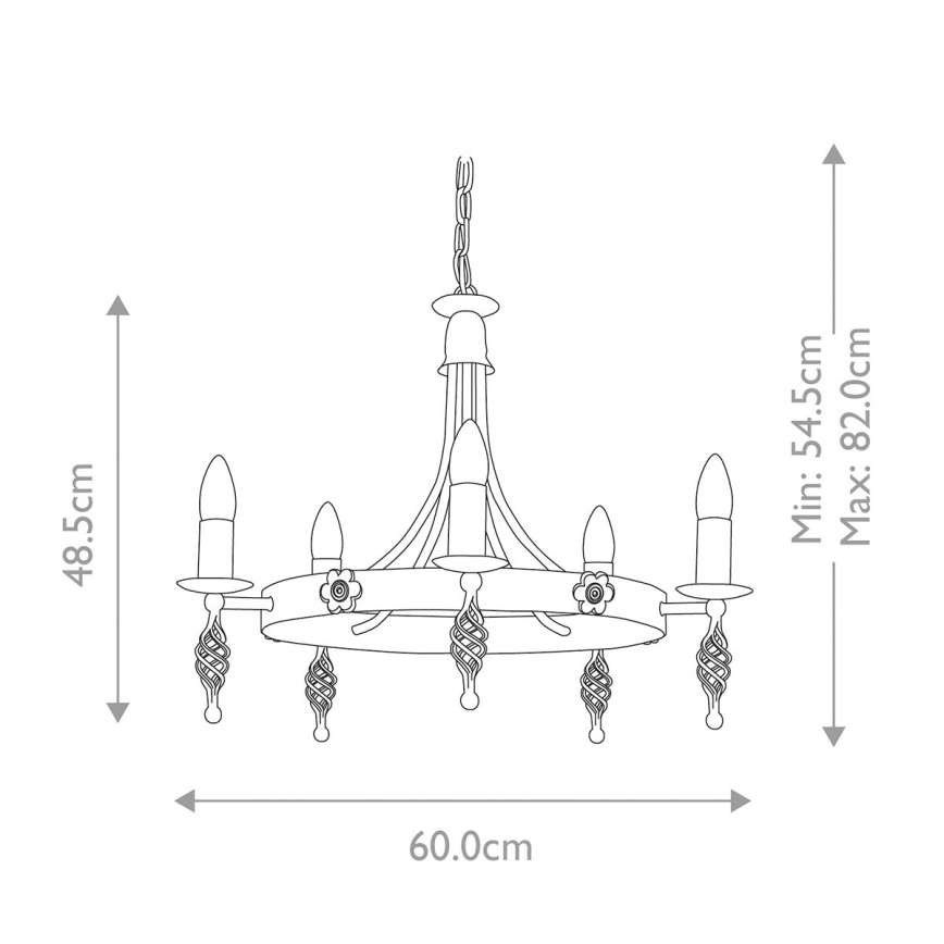 Elstead - Candeeiro suspenso BELFRY 5xE14/60W/230V