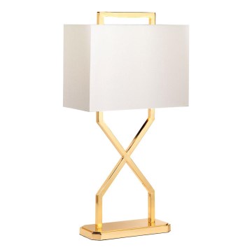 Elstead - Candeeiro de mesa CROSS 1xE27/60W/230V dourado/branco
