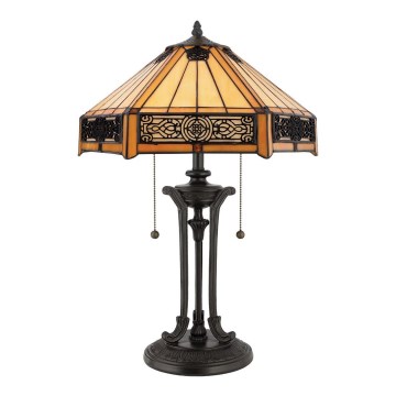 Elstead - Candeeiro de mesa INDUS 2xE27/60W/230V âmbar copo
