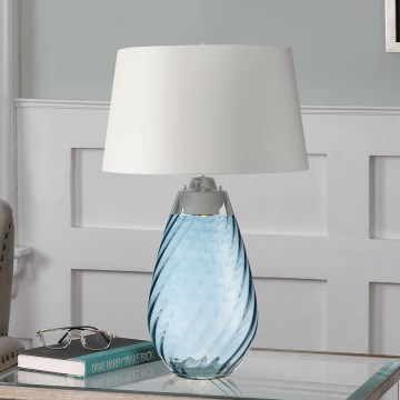 Elstead - Candeeiro de mesa LED LENA 1xE27/40W/230V + 1xGU10/7W 74 cm azul/branco