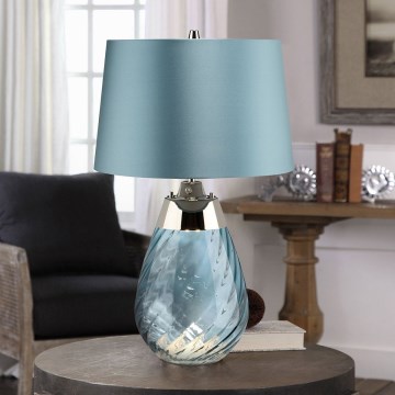 Elstead - Candeeiro de mesa LED LENA 1xE27/60W/230V + 1xGU10/7W 60,5 cm azul