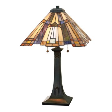 Elstead - Candeeiro de mesa Tiffany INGLENOOK 2xE27/60W/230V