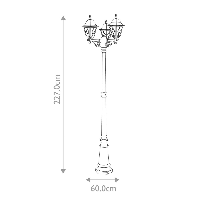Elstead - Candeeiro exterior NORFOLK 3xE27/100W/230V IP43 preto