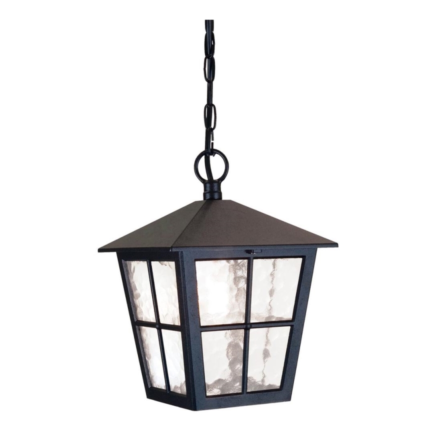 Elstead - Candelabro suspenso exterior CANTERBURY 1xE27/100W/230V IP43 preto