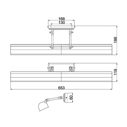 Elstead - Iluminação de ilustração CHAWTON 4xE14/40W/230V dourado