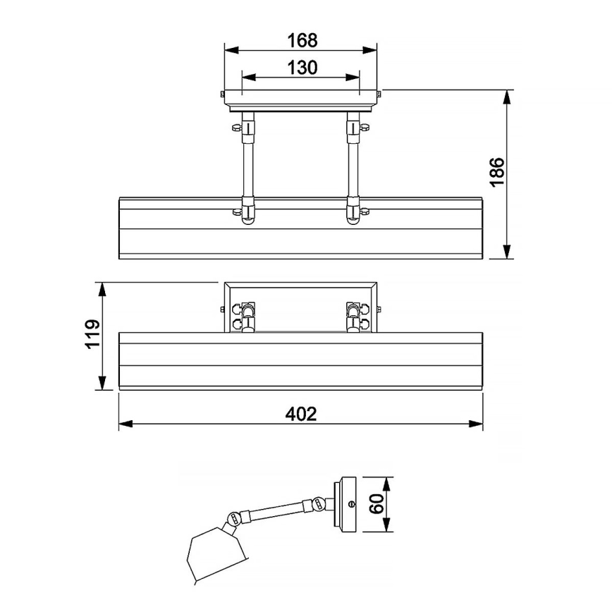 Elstead - Iluminação de ilustração CHAWTON 2xE14/40W/230V dourado