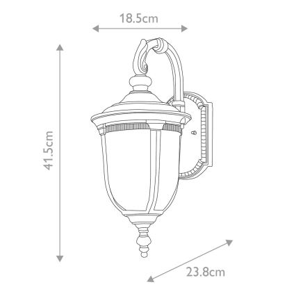 Elstead - Iluminação de parede exterior CLEVELAND 1xE27/60W/230V IP44