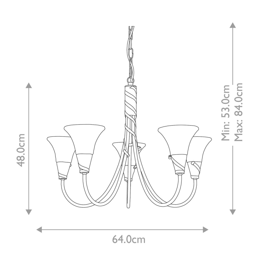 Elstead - Candeeiro suspenso EMILY 5xE14/40W/230V
