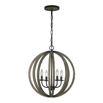 Elstead FE-ALLIER-4P-WW - Candelabro suspenso ALLIER 4xE14/60W/230V carvalho