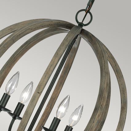 Elstead FE-ALLIER-4P-WW - Candelabro suspenso ALLIER 4xE14/60W/230V carvalho