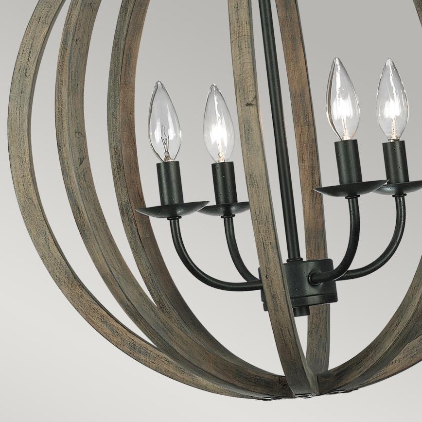 Elstead FE-ALLIER-4P-WW - Candelabro suspenso ALLIER 4xE14/60W/230V carvalho