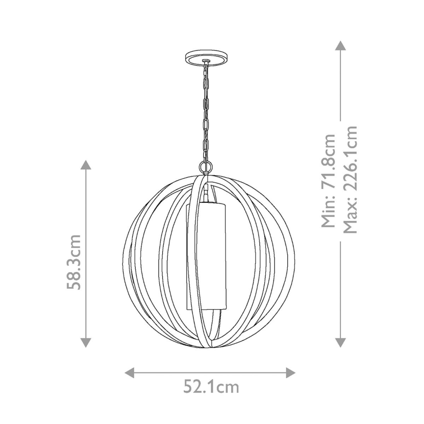Elstead FE-ALLIER-P-S-LW - Candelabro suspenso ALLIER 1xE27/60W/230V carvalho