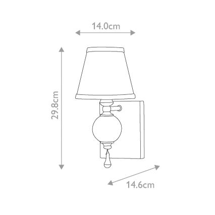 Elstead FE-ARGENTO1 - Iluminação de parede ARGENTO 1xE14/60W/230V