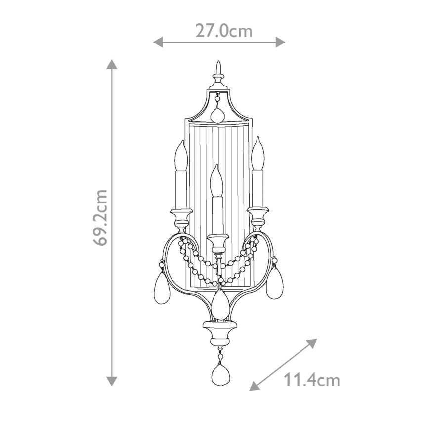 Elstead FE-GIANNA3W - Iluminação de parede de cristal GIANNA 3xE14/60W/230V