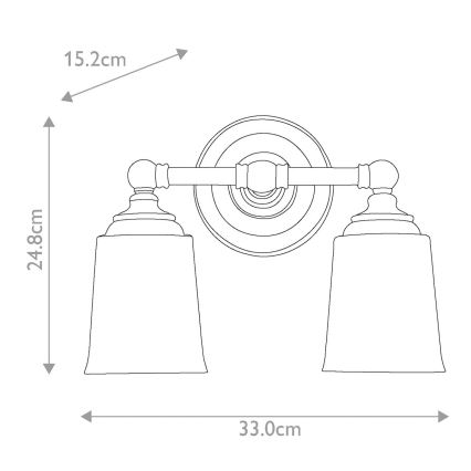 Elstead FE-HUGOLAKE2BATH - Iluminação de parede de casa de banho LED HUGOLAKE 2xG9/3W/230V IP44