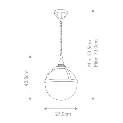 Elstead - Candeeiro suspenso exterior GLENBEIGH 1xE27/60W/230V IP44