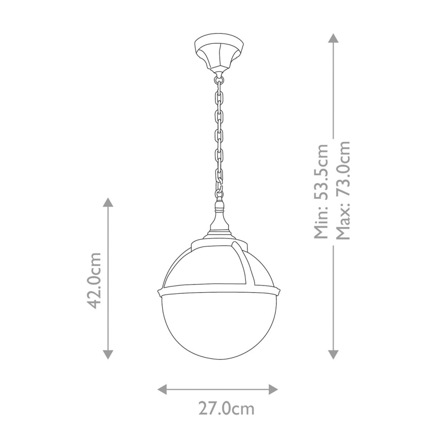 Elstead - Candeeiro suspenso exterior GLENBEIGH 1xE27/60W/230V IP44