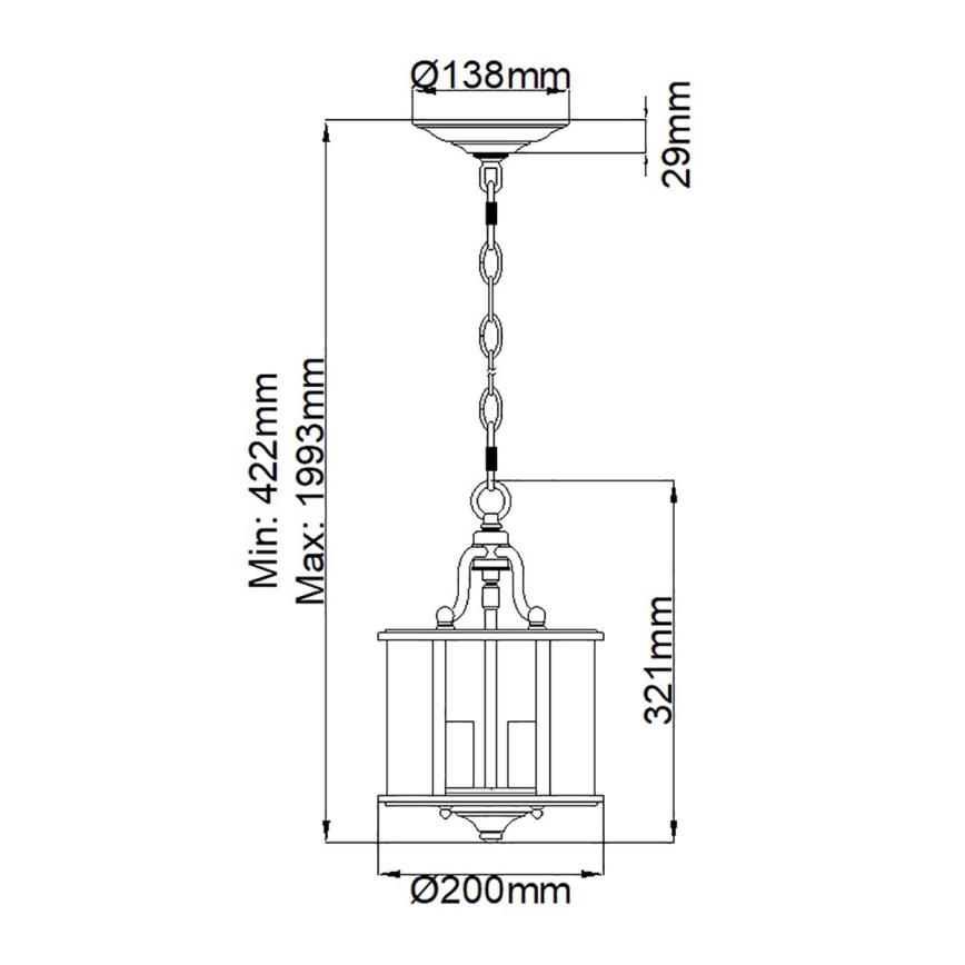 Elstead HK-GENTRY-P-S-PW - Candelabro suspenso GENTRY 3xE14/60W/230V
