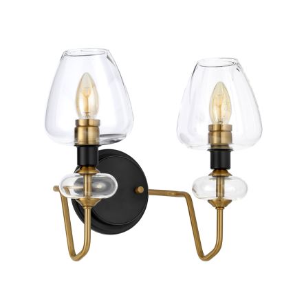 Elstead - Iluminação de parede ARMAND 2xE14/40W/230V preto/latão